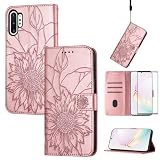 Asuwish Schutzhülle für Samsung Galaxy Note 10 Plus Note10+ 5G, mit Displayschutzfolie und Blumenmuster, Brieftaschenhülle, Kreditkartenhalter, Ständer, Zelle Note 10 + Notes 10+ Ten Not S10 10Plus,