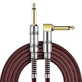 OTraki Instrumentenkabel Elektrisches 6.3mm Gitarrenkabel Lärmschutz mit Abgewinkelte Stecker und Standard Klinke für E-Gitarre, Bassgitarre, Keyboard, Elektrische M