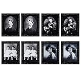 4 Stück Halloween Horror Porträt Dekorationen 3D-Wechselgesicht Bewegtes Bild Halloween-Dekorationen Gruseliger Bilderrahmen Spukhaus-Dekoration Wanddekoration Halloween-Party-Dekoration 28 * 22