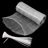 Drahtgeflecht Drahtgitter 210mm*6m Edelstahl Maschendraht metallgitter feinmaschig mit 50 Pcs Kabelbinder, Nagetier Mesh Maschenweite 3mm für Nagetiere Fenstergitter Maschendraht F