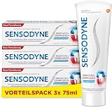Sensodyne Sensitivität & Zahnfleisch Zahncreme, 3x 75ml, Zahnpasta für verbesserte Zahnfleischgesundheit und Reduktion der Schmerzempfindlichk