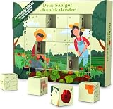 Saatgut Adventskalender Samen Adventskalender mit Gemüse Samen, Kräuter Samen und Blumen Samen, Adventskalender Garten, Garten Adventskalender S