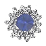 NK 10 stücke Strass Knöpfe dekorativ for das Handwerk DIY. Bugzubehör Retro Silberlegierung Flatback Dekorationen mit Glas Y816 (Color : Royal Blue Glass)