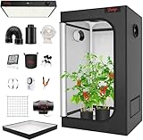 JUNG GrowUP2 Growbox Komplettset Anbau Set mit 150W LED Vollspektrum Grow Lampe Dimmbar, 80x800x180 cm, mit Ventilator, Abluft Aktivkohlefilter, Growzelt Anzucht Gewächshaus, Grow Tent Complete S