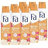 Fa Deospray Oriental Moments (9x 150 ml), Deo mit dem zarten Duft von Wüstenrose & Sandelholz, Deo ohne Aluminium für bis zu 48 h Deo-Schutz, hinterlässt keine Deo-Rückstände auf der Kleidung