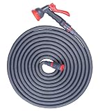Steuber Flexibler Gartenschlauch Platinum GREY mit 8 Sprühkopf-Funktionen, 24,8m, TÜV Süd Siegel, mit Innen- & Außenadap