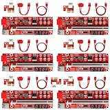 YBBOTT V013-PRO PCI-E 1X to 16X GPU Riser Card, mit 10 Feststoffkondensatoren - 0.6m USB 3.0 Kabel - 6 PIN SATA Stromkabel, Grafik-Erweiterungsadapterkarte für Bitcoin Ethereum Mining ETH (6 Pack)