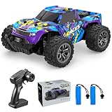 ACAMMZAR AT1 Ferngesteuertes Auto, RC Auto für Jungen 60+min Laufzeit mit 2 Akku, 2WD 2.4GHz Offroad Elektrisches Spielzeugauto mit LED Lichtern Geschenk für 6 7 8 jährige Kinder Erwachsene, V