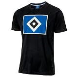 Hamburger SV HSV T-Shirt Shirt ** Logo Schwarz ** (DE/NL/SE/PL, Alphanumerisch, L, Regular, Regular, Schwarz)