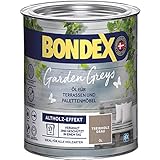 Bondex Garden Greys Öl Treibholz Grau 0,75 L für 13 m² | Altholz-Effekt | Betont die natürliche Holzmaserung | Vergraut und schützt | seidenglänzend | Holzlö