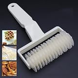 MINGZE Gitter Teigschneider, Kunststoff Teigroller Gitterwalze Gitterschneider Teigwalze Backen-Werkzeug Plätzchen-Pie Pizza Pastry Rollenscherblock DIY F