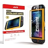 JSAUX 3er-Pack Schutz Glas für Nintendo Switch 2 (2025), Einfache Installation mit Montagerahmen, Ultra HD Displayschutzfolie mit 9H Härte, Kratzfest, Full-Screen Abdeckung, Schutz Zubehö