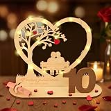 Geldgeschenk Hochzeit, Holz Geldgeschenk 10 Jahre Ehe-Rosenhochzeit Holz Deko, Hochzeitstag für Geschenke, Geschenkidee zum 10. Hochzeitstag, Geldgeschenke Verpackung,Geschenk Deko Tischdeko Jub