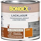 Bondex Lacklasur Kiefer 0,375 L für 3,75m² | 2in1 - veredelt und versiegelt | Wasser- und Schmutzabweisend | Sicherheit für Kinderspielzeug nach DIN EN 71-3 | Seidenglänzend | H