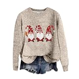 Weihnachtspullover Damen Winter Weihnachts Langarmshirt | Casual Christmas Sweat Oberteile Tops | Langarm Sweatshirt Rundhals Weihnachtspulli | Elegant Weihnachten Pullover FüR Alltag F