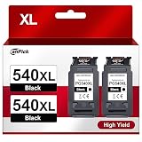 CanPick 540 XL PG-540XL Schwarz Kompatibel für Canon Druckerpatronen 540 PG540 PG540XL PG 540 XL PG-540 BK für Canon Pixma MG3650s TS5150 TS5100 MX475 TS5151 MG4250 MG3600 MG3650 MX395 (2 Schwarz)