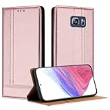 Handy-Flip-Hülle Kompatibel mit Samsung Galaxy S6 Edge Plus Hülle, Brieftasche, PU-Leder, Flip-Folio-Hülle mit Kartenhalter, Klapphülle, Ständer, [stoßfeste TPU-Innenschale], ultradünne, schlanke H