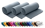 wometo 3er Set Polar Fleecedecke oekoTex 130x160 ca. 400g mit Anti-Pilling und Kettelrand g