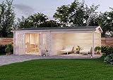 FinnTherm Gartensauna Außensauna Saunahaus Freiburg-44 ISO 3 Sitzbänke aus Holz Wandstärke 44