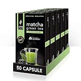King Cup - 5 Packungen mit 10 Zuckerfreier Matcha-Tee Kapseln, 50 Kapseln 100% Kompatibel mit dem Nespresso-System von Matcha-Tee Getränk, Glutenfrei und Lak