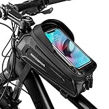ROCKBROS Fahrrad Rahmentasche Lenkertasche Wasserabweisend Handytasche für Smartphone bis zu 6.8 Zoll mit TPU Sensitivem Touchscreen für Montainbikes, Rennrad, Ebik