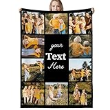 FIKCIK Personalisierte Decke, Fotodecke mit Eigenem Foto, Personalisiert Decke Kuscheldecke, Decke Selbst Gestalten, Personalisierte Geschenke fur Freundin, Mama, Papa (10 Fotos)