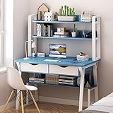 Home Office Computertisch mit Schrank, Bücherregal und Regalen, moderner Arbeitsplatz zum Lernen und Schreib
