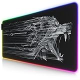 CSL-Computer – XXL RGB Gaming Mauspad – LED Schreibtischunterlage – 900 x 400 mm Übergröße – XXL Mauspad – LED Multi Color – 11 Beleuchtungsmodi – 7 LED-Farben plus 4 Effektmodi – waschbar – Schw