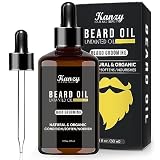 Kanzy Bartöl Herren für gesundes Bartwachstum 30ml Beard Oil Growth Perfekt Geschenkset für Männer Leicht Parfümiert Bart öl enthält Aloe Vera, Jojoba, und Vitamin E