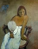 LynSet Klassische Malerei Leinwand Plakat Leinwand Bilder Kunstdruck Junges Mädchen Mit Fächer Von Paul Gauguin Ölgemälde Kunstdruck für Bürodekoration 60x90