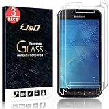 J&D Kompatibel für 3er Set Galaxy Xcover 4 Display Schutzglas, Vorgespanntes Glas Nicht Ganze Deckung Kristallklare Sicht in HD-Qualität für Samsung Galaxy Xcover 4