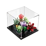 APRILA Acryl Vitrine für 10309 Icons Sukkulenten Botanical Collection Set, Staubdichte Vitrine Transparente Schaukasten Aufbewahrungsbox für Modelle Sammlerstücke, 25 x 25 x 20CM (Nur Vitrine)