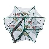 Faltbares Fischernetz, Faltbare Angelfalle - 6-Loch Nylon Fischernetz | Vielseitiges Angelnetz Tragbares Garnelennetz für Krabben, kleine Fische, H