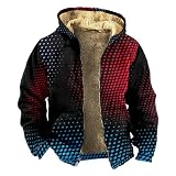 Baumwolljacke Herren Classic Locker Arbeitsfleecejacke Ausgebeult Sweatshirt Autumn Winter Übergröße Fleecejacke Persönlichkeit Fleece Winterjacke Elegant Outdoor Laufjacke Dicke Daunenjack