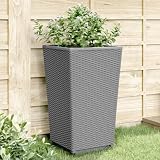 PTUGUOF Pflanzkübel mit Rattan-Optik für Außenbereich als Elegante Pflanzkübel für Garten und Terrasse und große Blumenkübel aus Polypropylen für Terrasse, robuste Blumenküb