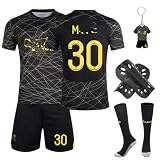 Fußball Trikot Kinder Set, Heimtrikots/Auswärtstrikots Trikot Jungen,Fussball T-Shirt Shorts, Football socken, Knieschützer Set und Fußbälle Jersey Schlüsselanhäng