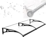 Markisen für Türen Türmarkise, Metallfenstermarkise mit großem Waschbecken, gewölbte Gartenterrassenüberdachung, Außentürmarkise aus Polycarbonat (Farbe: Schwarz, Größe: 80 x 300