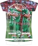 N NEUMANNVERLAGE - Werder Bremen 2025 Trikotkalender, 34,1x42cm, Fußball-Kalender mit Motiven der Stars, Fan-Kalender mit Fußball-Highlights, Spiralbindung