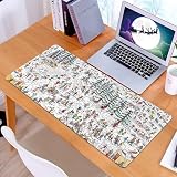 KDWJS Gaming Mauspad XXL 90x40cm Mousepad Groß Vernähte Kanten Anti-Rutsch für PC,Wo ist Walter? Ski Wally Martin Handford Kinderbuch,Laptop Verbessert Präzision und Geschwindigk