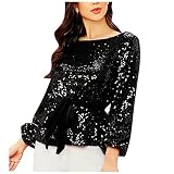 Pullover-Frauen, Samt Pullover Damen Schwarz Sweater Samt Pullover Langarm Sweatshirt Oberteil Winter Langarmshirt Pulli Tuniken Blouses B