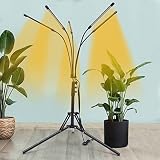 Pflanzenlampe LED, Grow Lampe,100 LEDs, Wachsen licht Vollspektrum, 4 Köpfe, Vollspektrum-LED-Samen-Sämling-Wachstumslicht mit 3 Beleuchtungsmodi mit automatischem Timer und höhenverstellbarem S