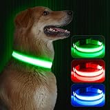 Kpuplol Leuchthalsband Hund, Hundehalsband Leuchtend, Wiederaufladbar Hundehalsband Leuchtend LED Halsband für Hunde Einstellbare Größe, 3 Beleuchtungsmodi für Kleine Mittlere Große H