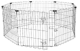 Amazon Basics Achteckig, Laufgehege für Hunde und andere Haustiere, faltbar, Metall, mit Tür, 61 cm, Schw