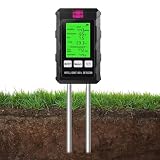Bodenmessgerät, 6-in-1 Bodentest Messgerät, Digitales PH Bodentester, PH Messgerät Erde, Bodentester für Fruchtbarkeit, Temperatur, Licht, pH-Wert, Bodenfeuchtigkeit und Umgebungsfeuchtigk