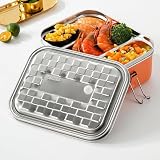 TINDIN Brotdose Edelstahl Bento Box Meal Prep Boxen Lunchbox Edelstahl Brotbox Brotdosen Brotzeitbox Lunch Box Frühstücksbox Essensbox Bentobox Brotbüchse Vesperdose Salat To Go Box
