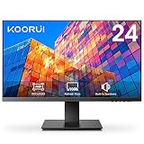 KOORUI Monitor 24 Zoll mit Lautsprecher, IPS PC Monitor, Rahmenlos Bildschirm, FHD 1080P, HDMI 1.4 (100Hz) & VGA(60Hz), VESA 75 x 75 mm, Adpitive Sync, Eye C