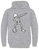 HARIZ - Dabbing - Dab Skelett Fussball - fußball Trikot - Kinder Hoodie Jungen - Hell Grau 116