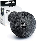 BLACKROLL® BALL 08 Faszienball (8 cm), kleine Faszienkugel für die punktuelle Selbstmassage, Massageball zur Behandlung von Muskelverspannungen, mittlere Härte, Made in Germany, Schw