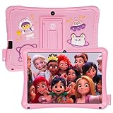 WeTapble Kids Tablet 7'' Android Tablet for Kids 2+32GB ROM with Parental Control 1024x600 IPS Touch Screen Toddler Tablet Dual Camera WiFi 5.0 Children Tablet with Kid-Proof Case Pink