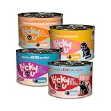 Lucky Lou Lifestage Mix-Paket 24 x 200g Mix-Paket - hochwertiges Katzenfutter nass mit viel Protein - Nassfutter getreidefrei & ohne Zucker für Katzen (200g (24er Pack), Adult 4 Sorten Mix)